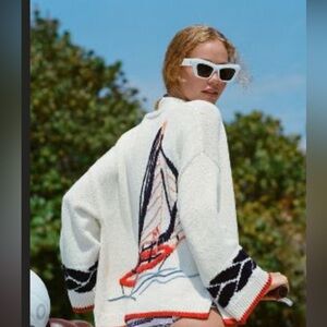 Maeve Anthropologie size XS/S sailboat cardigan sweater